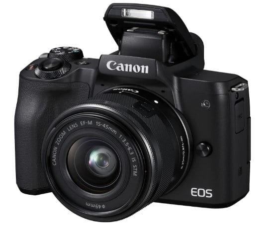 Canon EOS M50 - -cámara EVIL-24.1 MP-vídeo 4K -objetivo 15-45mm IS MM-pantalla táctil de 3"-estabilizador óptico-Wifi